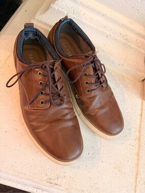 Seven91 Men's Casual Brown Leather Dress Sneaker Oxford Derby Shoes Size 10